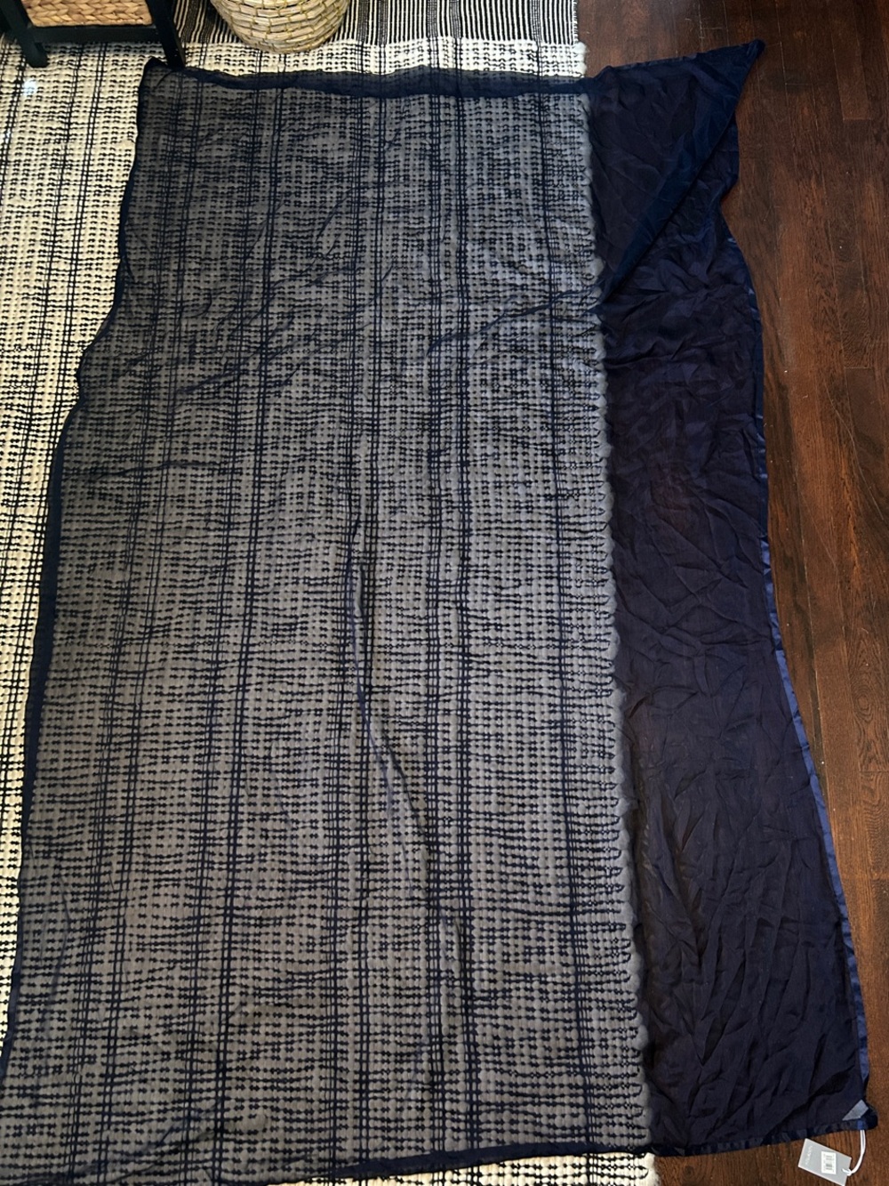 Nordstrom Navy Lightweight Draped Scarf Wrap - Picture 5 of 6